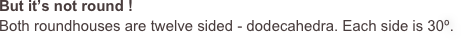 But it’s not round !
Both roundhouses are twelve sided - dodecahedra. Each side is 30º.